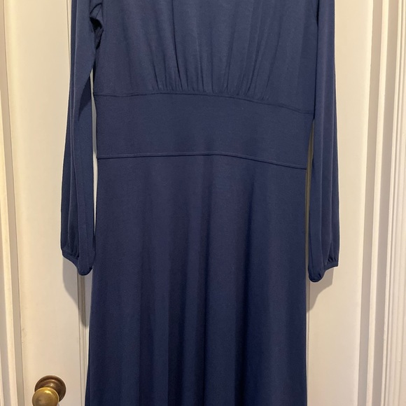 Talbots Women dress Size 16 Blue Wool Blend Button Down A Line Long Sleeve Dress - Picture 7 of 12